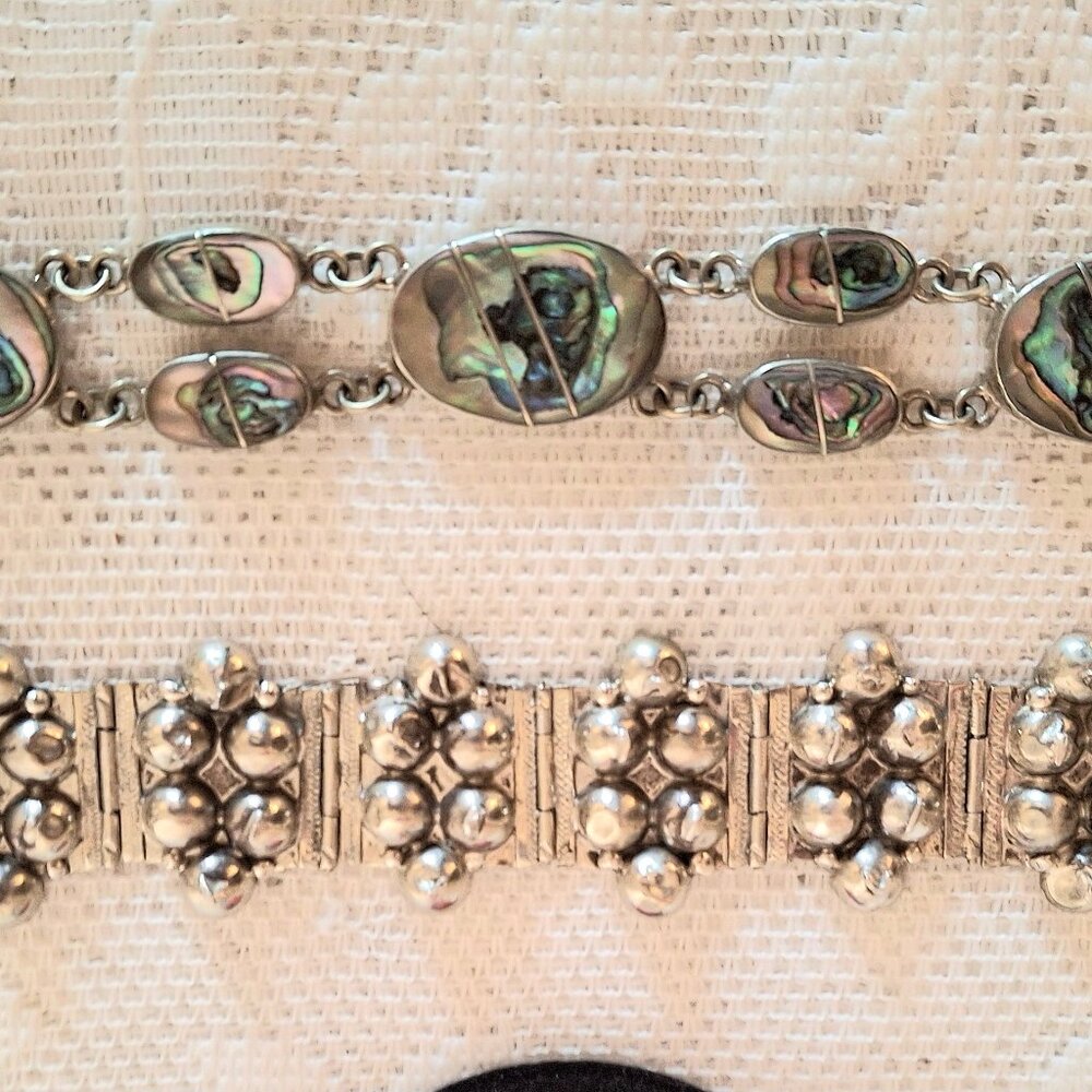 Two Silver Bracelets From Mexico & Sterling Ring - image 3